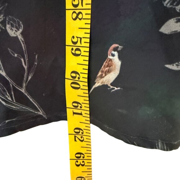 eShakti Navy Woodland Flora Fauna Floral Maxi Dress Long Sleeve Cute V Neck 2X - Picture 4 of 8